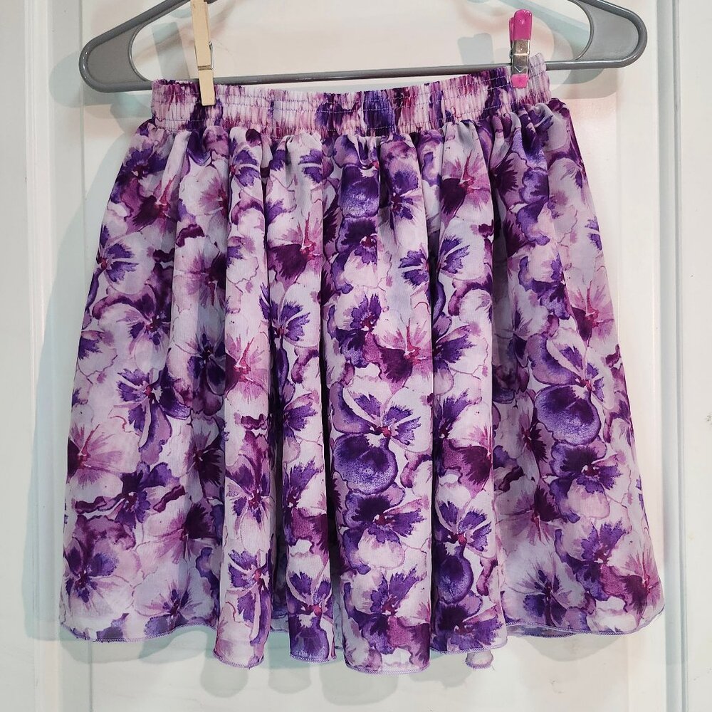 American Apparel Purple Floral Mini skirt